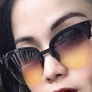 ISO yellow gradient cat eyed sunglasses